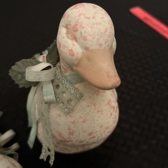 Vintage Country Cottage Farmhouse Geese Ducks Set 2 Ceramic Easter Spring READ - Picture 2 of 11